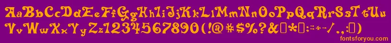 delta hey max nine Font – Orange Fonts on Purple Background