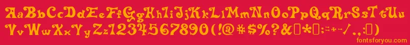 フォントdelta hey max nine – 赤い背景にオレンジの文字