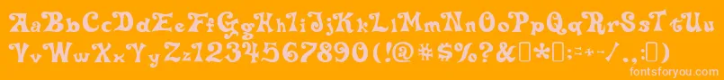 フォントdelta hey max nine – オレンジの背景にピンクのフォント