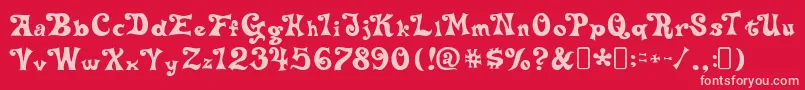 delta hey max nine Font – Pink Fonts on Red Background