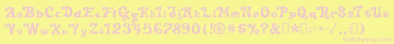 delta hey max nine Font – Pink Fonts on Yellow Background