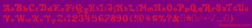 delta hey max nine Font – Red Fonts on Purple Background