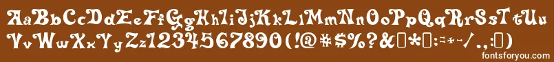 フォントdelta hey max nine – 茶色の背景に白い文字