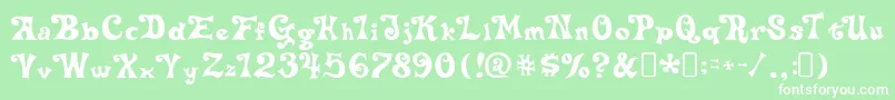 delta hey max nine Font – White Fonts on Green Background