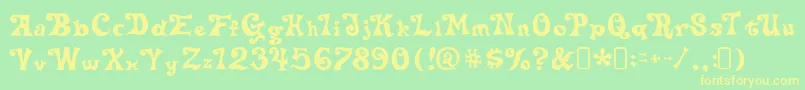 delta hey max nine Font – Yellow Fonts on Green Background