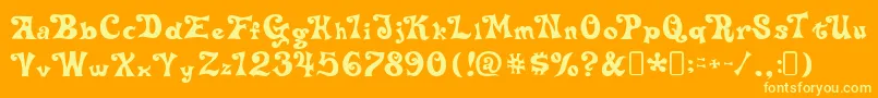 フォントdelta hey max nine – オレンジの背景に黄色の文字