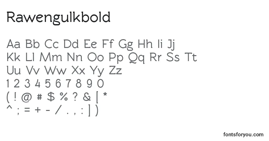 A fonte Rawengulkbold – alfabeto, números, caracteres especiais