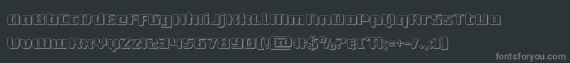 フォントdeltaphoenix3d – 黒い背景に灰色の文字