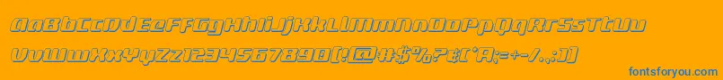 deltaphoenix3dital-Schriftart – Blaue Schriften auf orangefarbenem Hintergrund