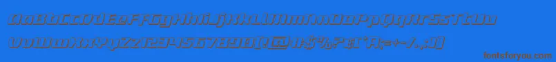 deltaphoenix3dital-Schriftart – Braune Schriften auf blauem Hintergrund