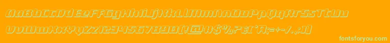 deltaphoenix3dital-Schriftart – Grüne Schriften auf orangefarbenem Hintergrund