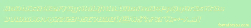 deltaphoenix3dital Font – Yellow Fonts on Green Background