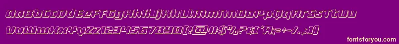 deltaphoenix3dital Font – Yellow Fonts on Purple Background