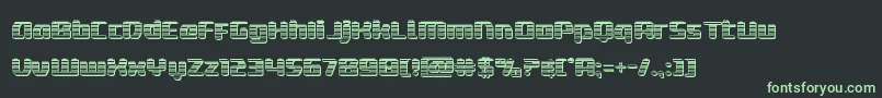 Fonte deltaphoenixchrome – fontes verdes em um fundo preto