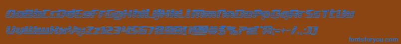 deltaphoenixchromeital Font – Blue Fonts on Brown Background
