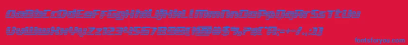 deltaphoenixchromeital-Schriftart – Blaue Schriften auf rotem Hintergrund