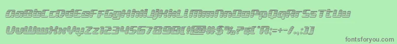 deltaphoenixchromeital Font – Gray Fonts on Green Background