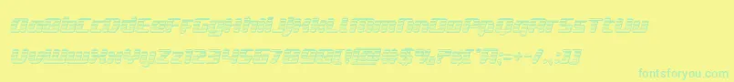 deltaphoenixchromeital Font – Green Fonts on Yellow Background