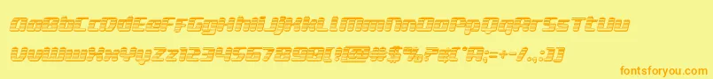deltaphoenixchromeital Font – Orange Fonts on Yellow Background