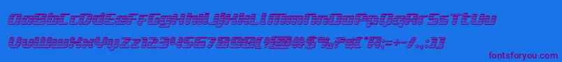 deltaphoenixchromeital Font – Purple Fonts on Blue Background