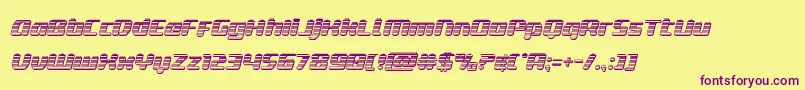 deltaphoenixchromeital Font – Purple Fonts on Yellow Background
