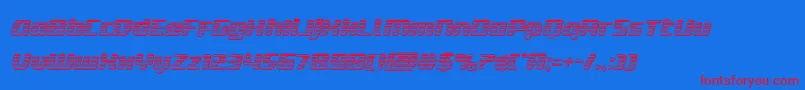 deltaphoenixchromeital Font – Red Fonts on Blue Background