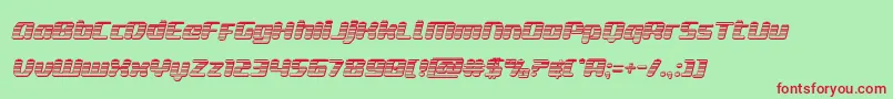 deltaphoenixchromeital Font – Red Fonts on Green Background