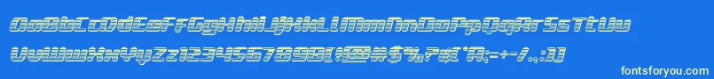 deltaphoenixchromeital Font – Yellow Fonts on Blue Background