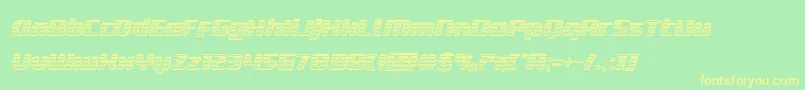 Weitere Informationen zur deltaphoenixchromeital-Schriftart deltaphoenixchromeital-Schriftart – Gelbe Schriften auf grünem Hintergrund