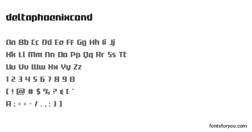 A fonte Deltaphoenixcond – alfabeto, números, caracteres especiais