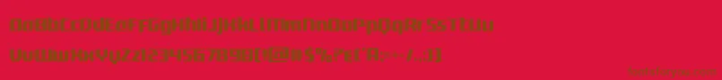 deltaphoenixcond-Schriftart – Braune Schriften auf rotem Hintergrund