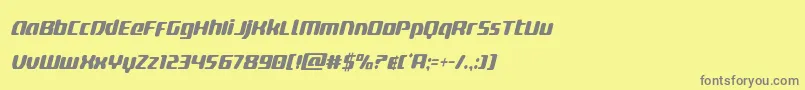フォントdeltaphoenixcondital – 黄色の背景に灰色の文字
