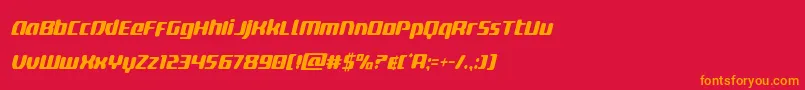 フォントdeltaphoenixcondital – 赤い背景にオレンジの文字