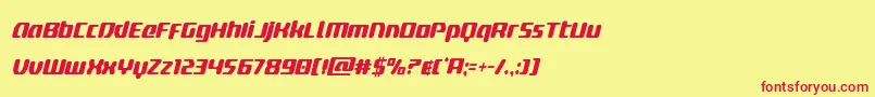 フォントdeltaphoenixcondital – 赤い文字の黄色い背景