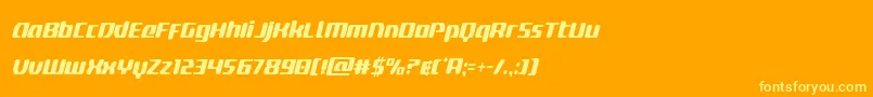 フォントdeltaphoenixcondital – オレンジの背景に黄色の文字