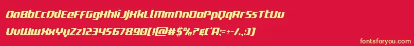 フォントdeltaphoenixcondital – 黄色の文字、赤い背景