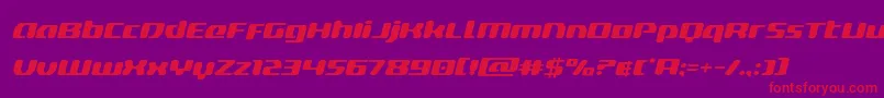 deltaphoenixexpandital-Schriftart – Rote Schriften auf violettem Hintergrund