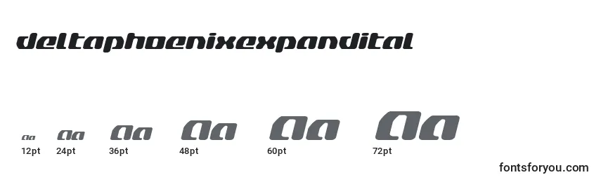 Размеры шрифта Deltaphoenixexpandital
