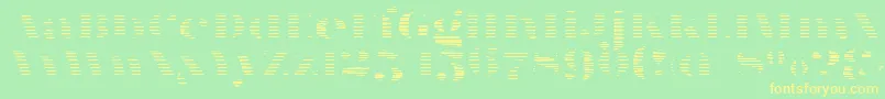 FatFlamingo5Stripes Font – Yellow Fonts on Green Background