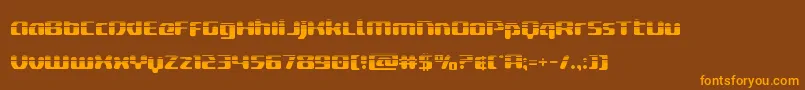 deltaphoenixhalf-Schriftart – Orangefarbene Schriften auf braunem Hintergrund