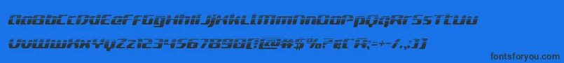 deltaphoenixhalfital Font – Black Fonts on Blue Background