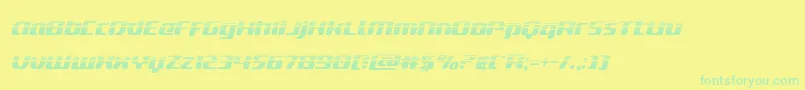 Fonte deltaphoenixhalfital – fontes verdes em um fundo amarelo