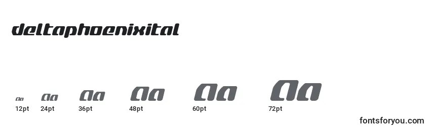 Размеры шрифта Deltaphoenixital