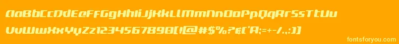 deltaphoenixsemital-Schriftart – Gelbe Schriften auf orangefarbenem Hintergrund