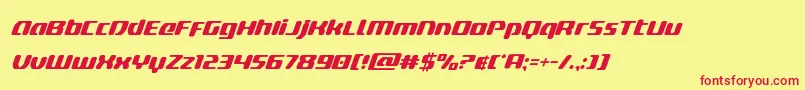 フォントdeltaphoenixsuperital – 赤い文字の黄色い背景