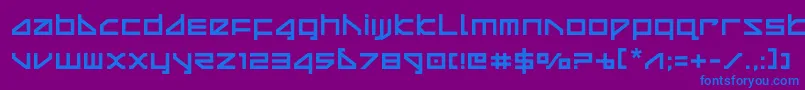 フォントdeltaray – 紫色の背景に青い文字