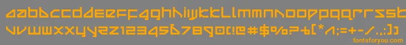 フォントdeltaray – オレンジの文字は灰色の背景にあります。