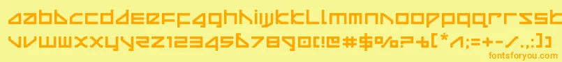 deltaray-Schriftart – Orangefarbene Schriften auf gelbem Hintergrund