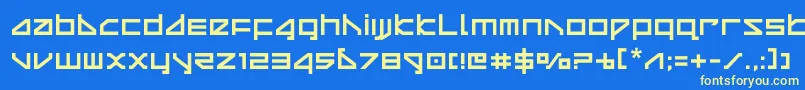 deltaray-Schriftart – Gelbe Schriften auf blauem Hintergrund
