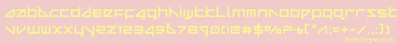 deltaray-fontti – keltaiset fontit vaaleanpunaisella taustalla